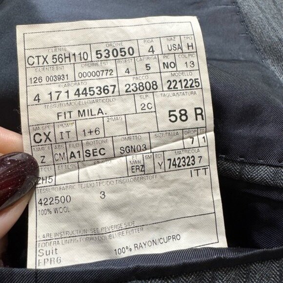 Ermenegildo Zegna Trofeo Men’s Wool Grey Pinstripe Sports Coat Blazer 48R 58 IT - Picture 9 of 11